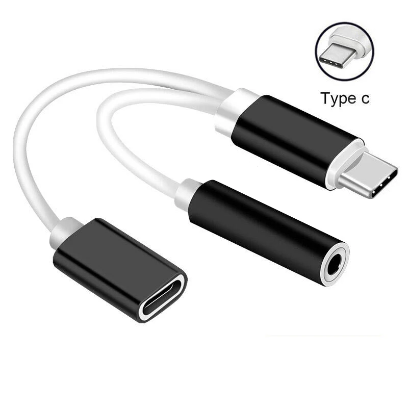 Audio cable Type C 3.5 Jack Earphone Cable USB C to Type C 3.5mm Headphones Adapter For P10 P20 P30 pro Mate 10 Pro 20 30