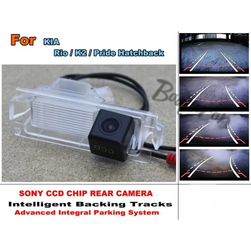 

For KIA Rio / K2 / Pride Hatchback Car Intelligent Parking Tracks Camera / HD Back up Reverse Camera / Rear View Camera