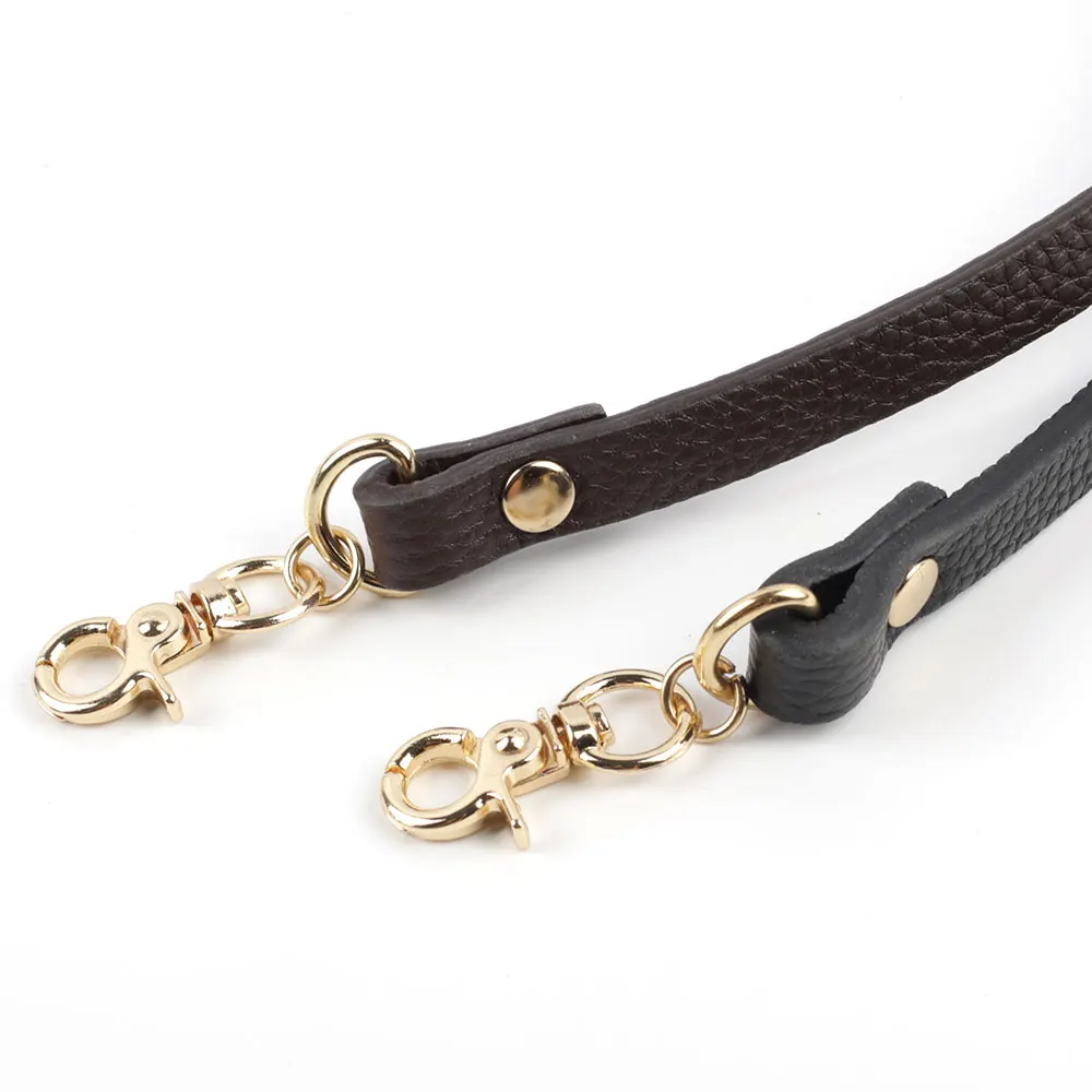 Cow Leather Handle Shoulder Strap Lychee Pattern Women Short Bag Strap Black Coffee Cream Red Handbag Replacement Wrist Straps