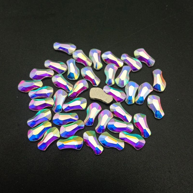 YL Hot Sale 4x8 Shoes  Customizable Color/Size Crystal Nail Diamond Stone Strass AB Glass Rhinestone for 3D Nail Art Decoration