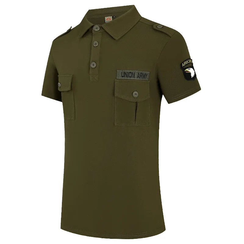 Polo Women Shirt Casual Union Army Airborne Elastic Cotton Military Tactical Comfort Women's Polos