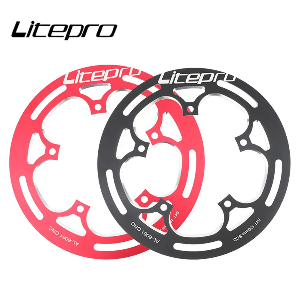 Litepro Folding Bike Chainwheel-Protector Crankset  Aluminum Alloy Bicycle Single Disc Chainring 50/52/53/54T Sprocket