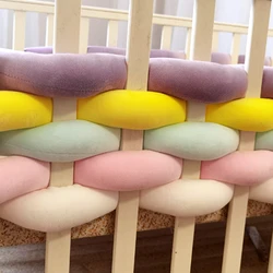 Newborn Room Decor DIY Single Braid Baby Bed Bumper Crib Around Cushion Cot Protector Cradle Pillows Length 1M/2M/3M/4M/5M/6M