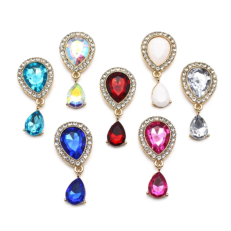 10Pcs Metal Resin Rhinestone Pendant Button Handmade Sewing DIY Button for Clothing Wedding Decoration Accessories Jewelry Craft
