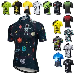 Weimostar Cartoon Cycling Jersey Astronaut Bicycle Cycling Clothing Ropa Ciclismo Quick Dry MTB Bike Jersey Road Bicycle Shirt