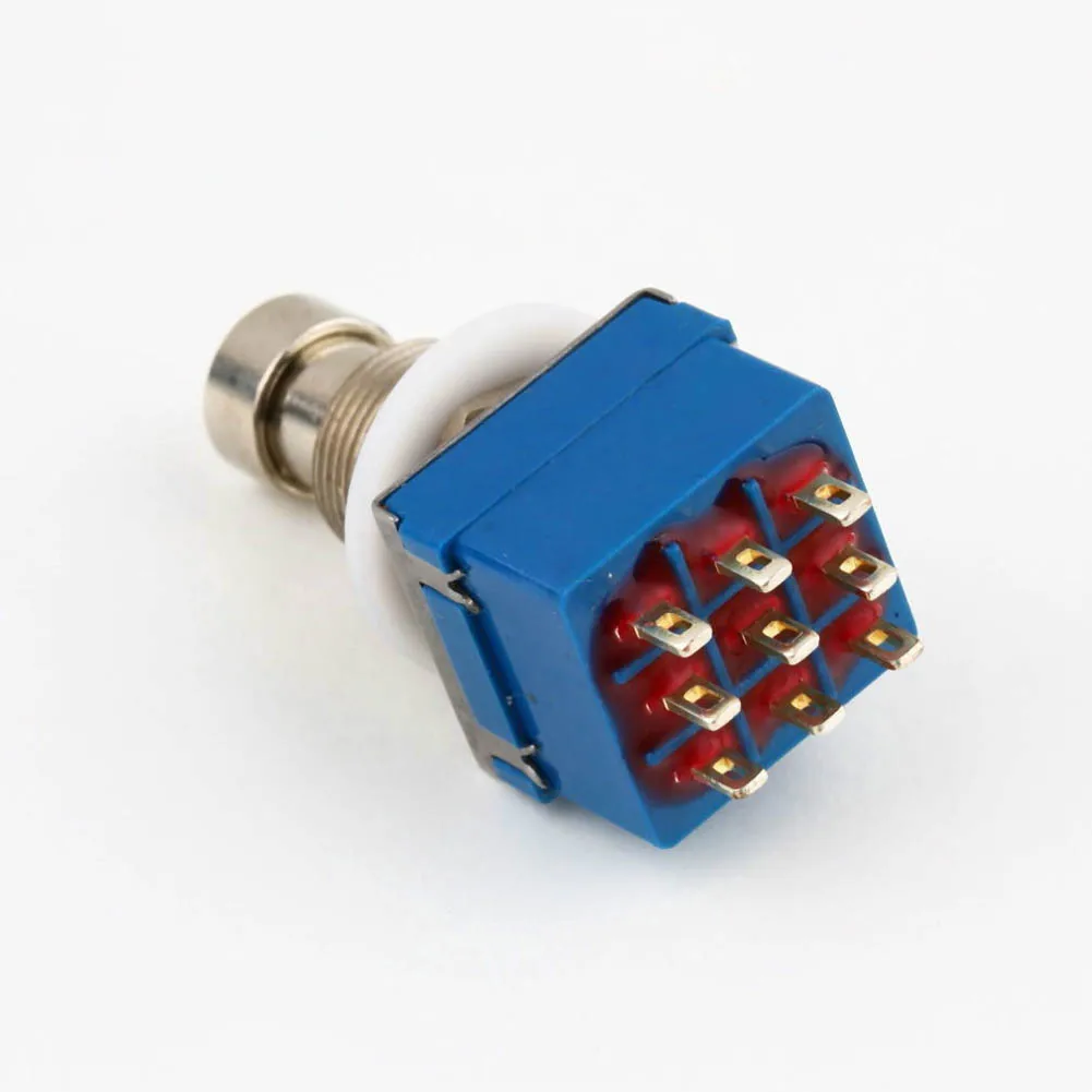 Guitar Effects 3PDT Pushbutton Pedal Footswitch ON-ON Switch Solder Terminal Latching Stomp Foot Control Switch True Bypass