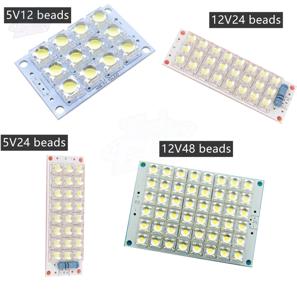 12 24 48 LED Super Bright White LED Piranha Board Night LED Lights Lamp High Brightness DC 5V 12V