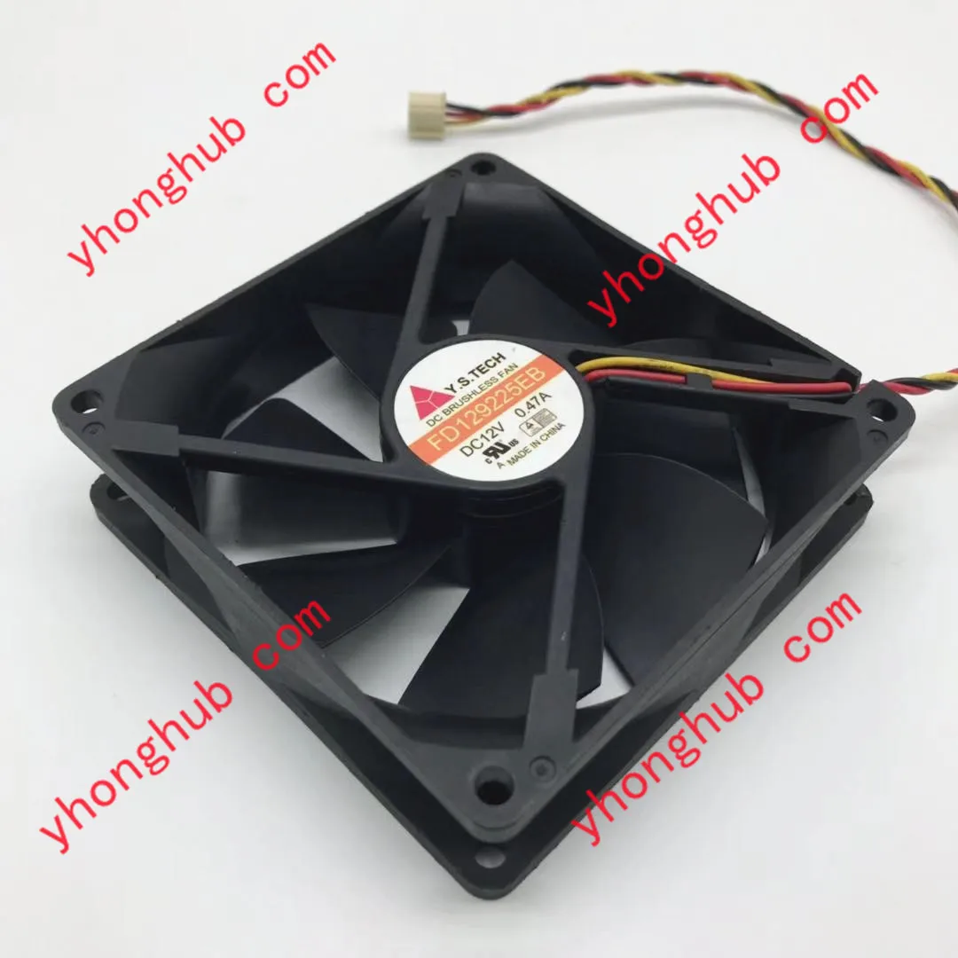 

Y.S TECH FD129225EB DC 12V 0.47A 92x92x25mm 3-Wire Server Cooling Fan