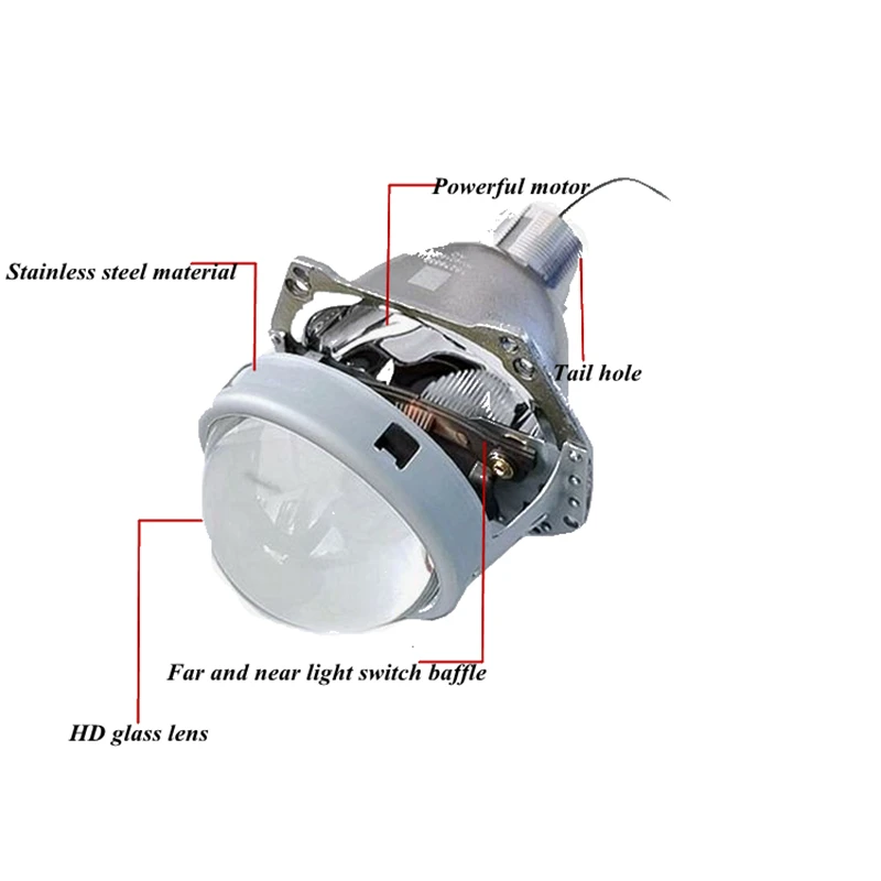 Xenon lamp h4 sea 5 bifocal lens set car LED headlight modification high-definition far and near light integrated condensing