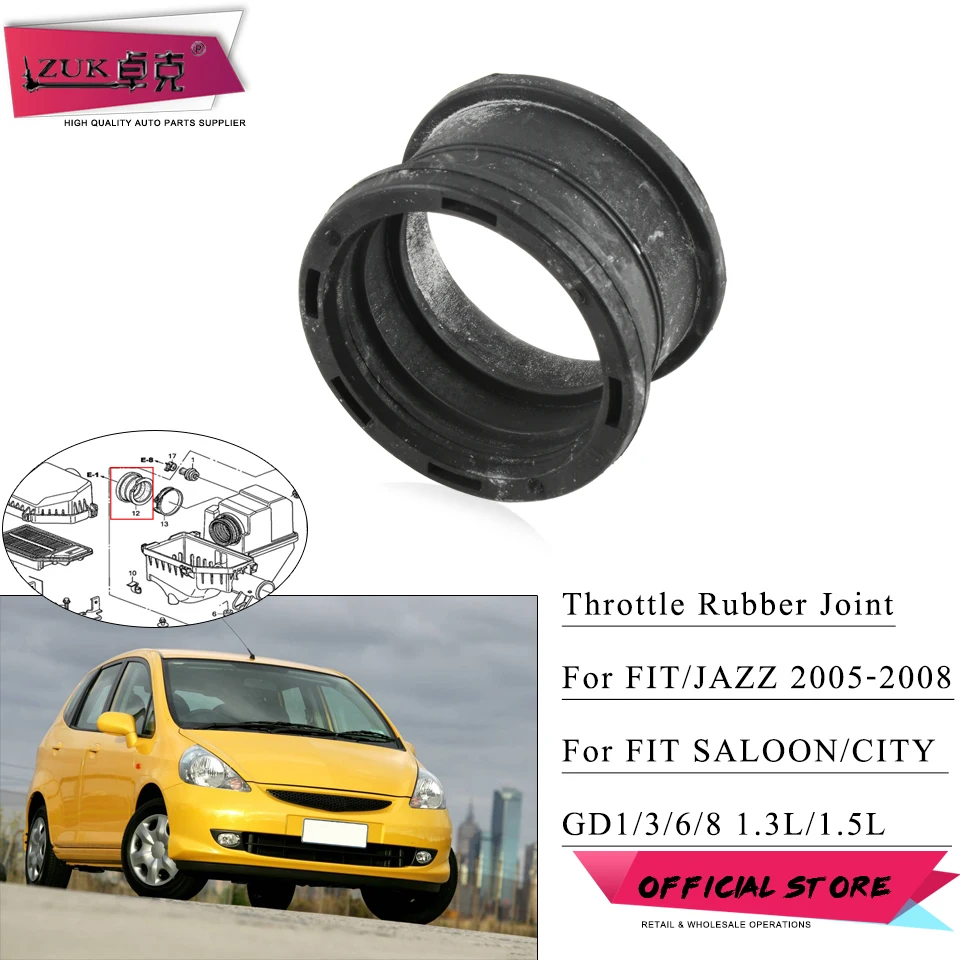 ZUK filtr powietrza przypadku przepustnicy gumowe złącze dla HONDA FIT JAZZ CITY 2003 2004 2005 2006 2007 2008 GD1 GD3 GD6 GD8 1.3L 1.5L Model