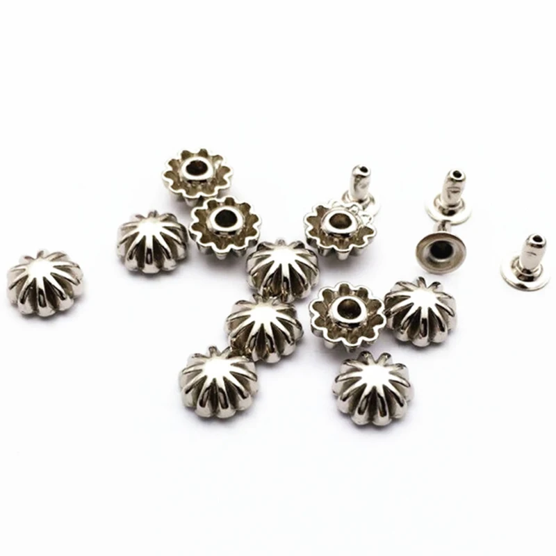 9mm Pumkin Daisy Punk Bracelet Rivets Cap Stud Leather Craft Wallet Bag Hat Shoe Clothes Jeans Chocker Trims Jewelry Accessories