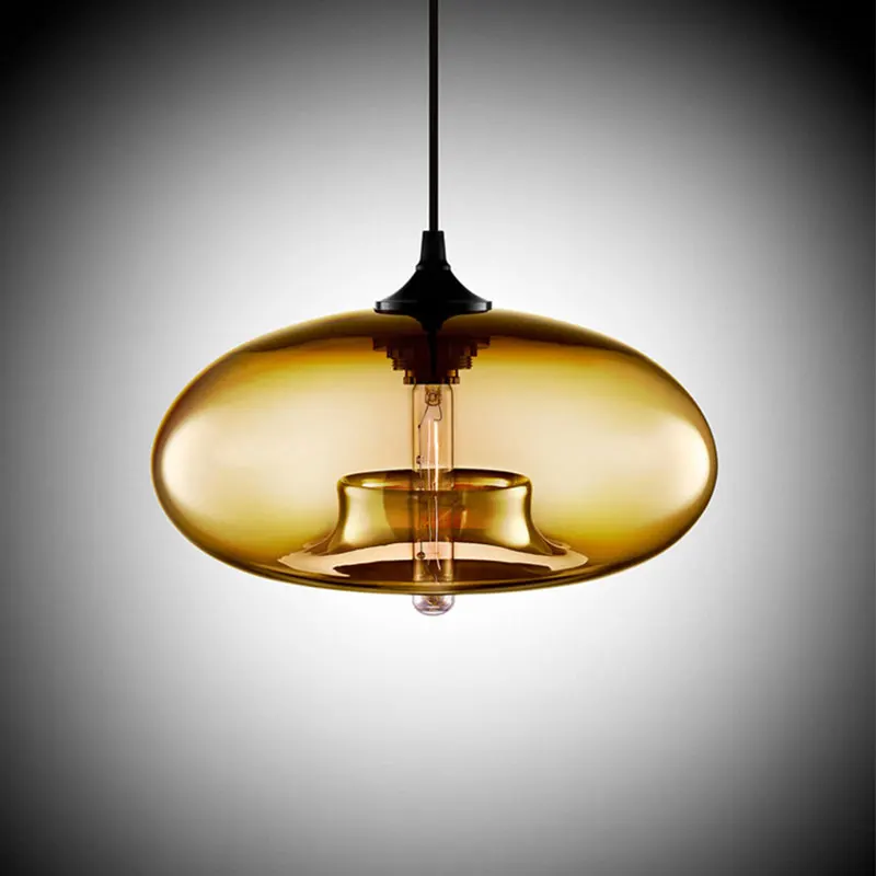 Lampe Suspendue en Verre au Design Nordique Moderne, Luminaire Décoratif d'Nik, Idéal pour un Loft, une Cuisine ou un Restaurant, 7 Documents, Inda/E26