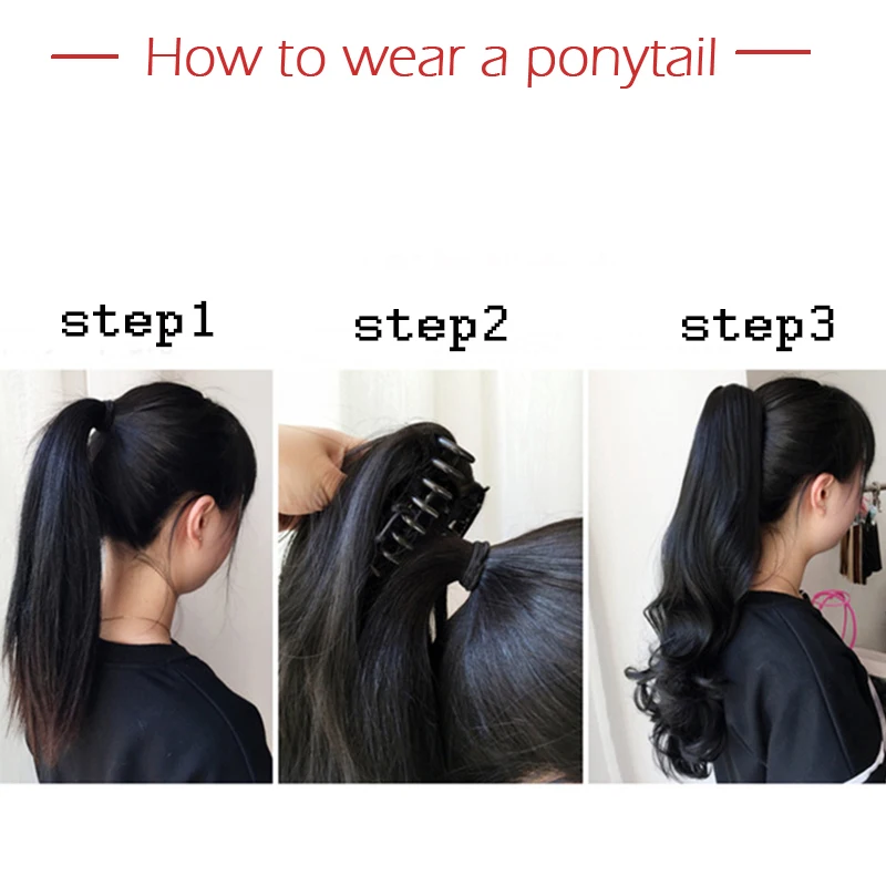 BENEHAIR Synthetic Fake Claw Ponytail Clip In Hair Extensions Messy Hair Bun DlY Style Ponytail Updo Hair For Women