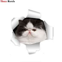 Three Ratels QM-7 Cute 3D Persian Cat Animals Stickers Vinyl Decal Sticker Car Sticker