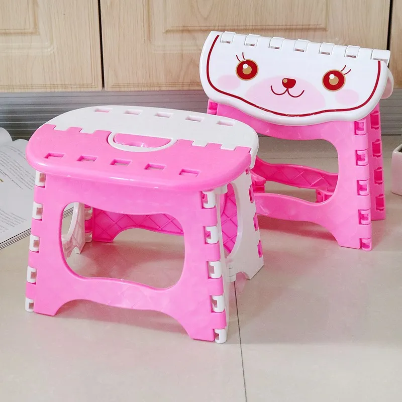 Cartoon Multiple Colors Portable Fishing Stool Mazar Plastic Stool Thickened Outdoor Household Folding Stool Low Chair Square