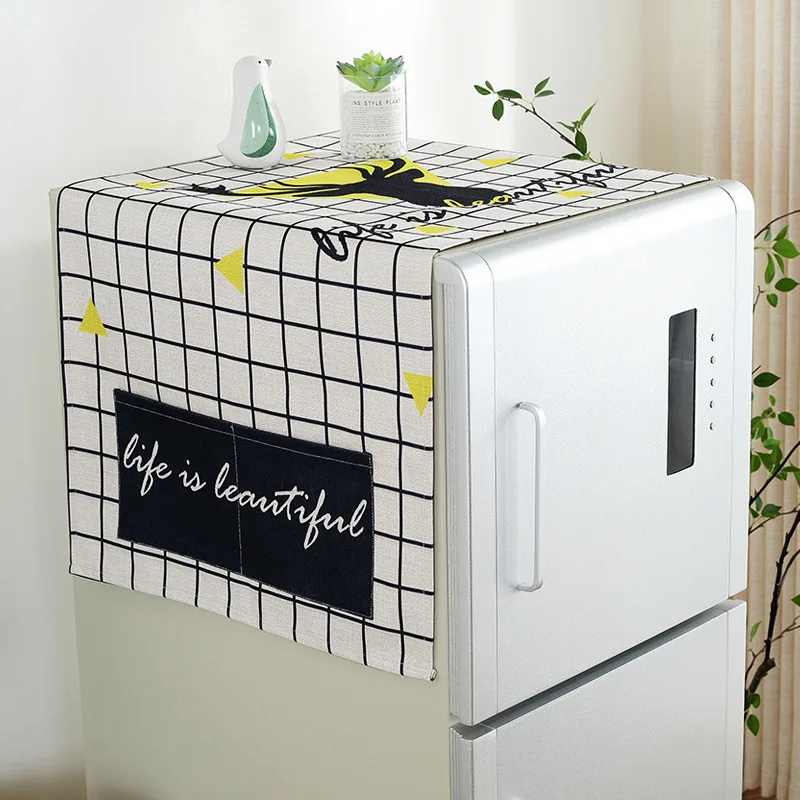 Drum Washing Machine Waterproof Dust Cover Front Loading Microwave Oven Dust Cover Refrigerator Dust Pocket Household Storage