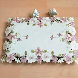 New Satin Embroidery Placemat Cup Mug Tea Coffee Coaster Kitchen Dinner Table Place Mat Lace Doily Christmas Drink Party Pad