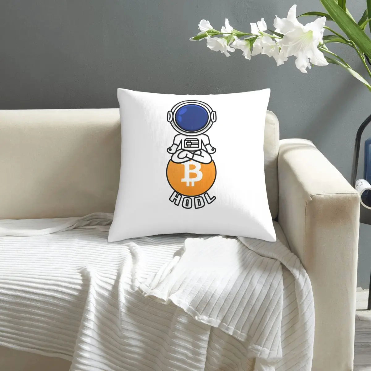 

Bitcoin HODL pattern print Cushion Cover Decorative Pillowcase Chair Seat Square Car Pillow Cover Home Living Textile