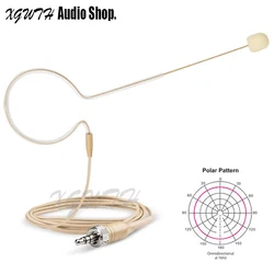 Beige Headset Microphone Single Earhook Head Headworn Mic for Sennheiser Wireless System & Bodypack Transmitter 3.5mm Screw Lock