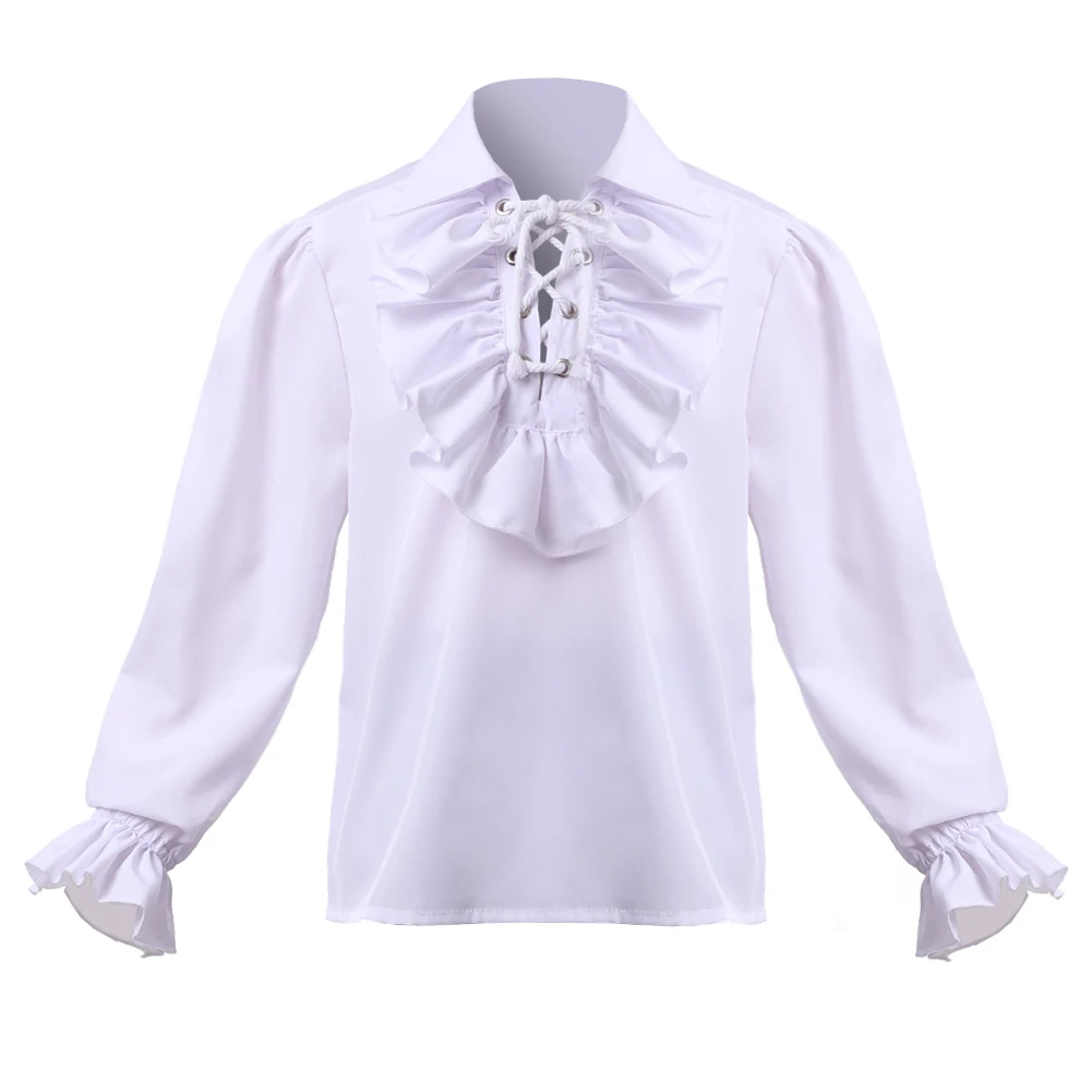 Medieval Pirate Shirt 2-16 years Vintage Ruffles Collar Prince Style Colonial Renaissance Colonial Shirts