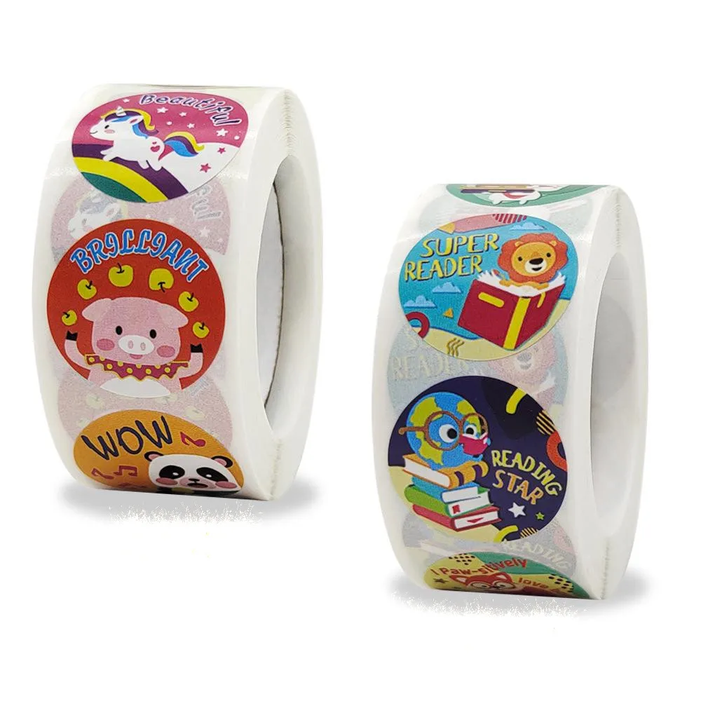 Stationery Stickers 500 Sheets / Roll 2.5cm / 1inch Animal Children Stickers Suitable For School Teachers And Students Stationer