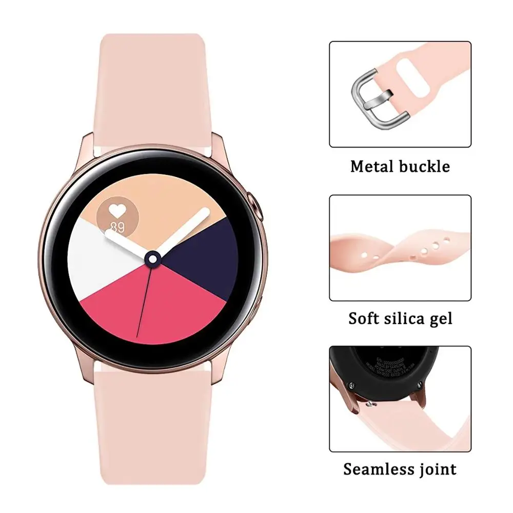 2in1 Strap+Case For Samsung Galaxy Watch Active 2 44mm 40mm Full Cover Silicone Smart Watchband Bracelet TPU Bumper Combination