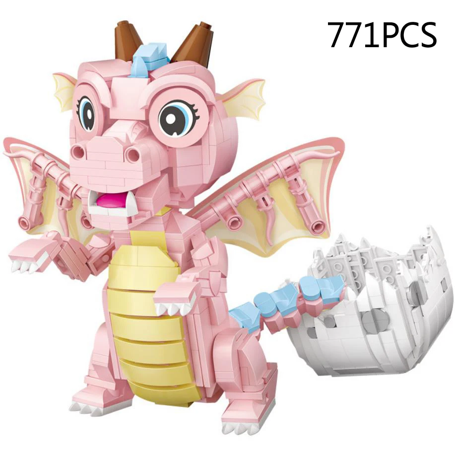 LOZ schöne cartoon tier mini diamant building block rosa baby drachen montieren modell ziegel spielzeug sammlung für kinder geschenk