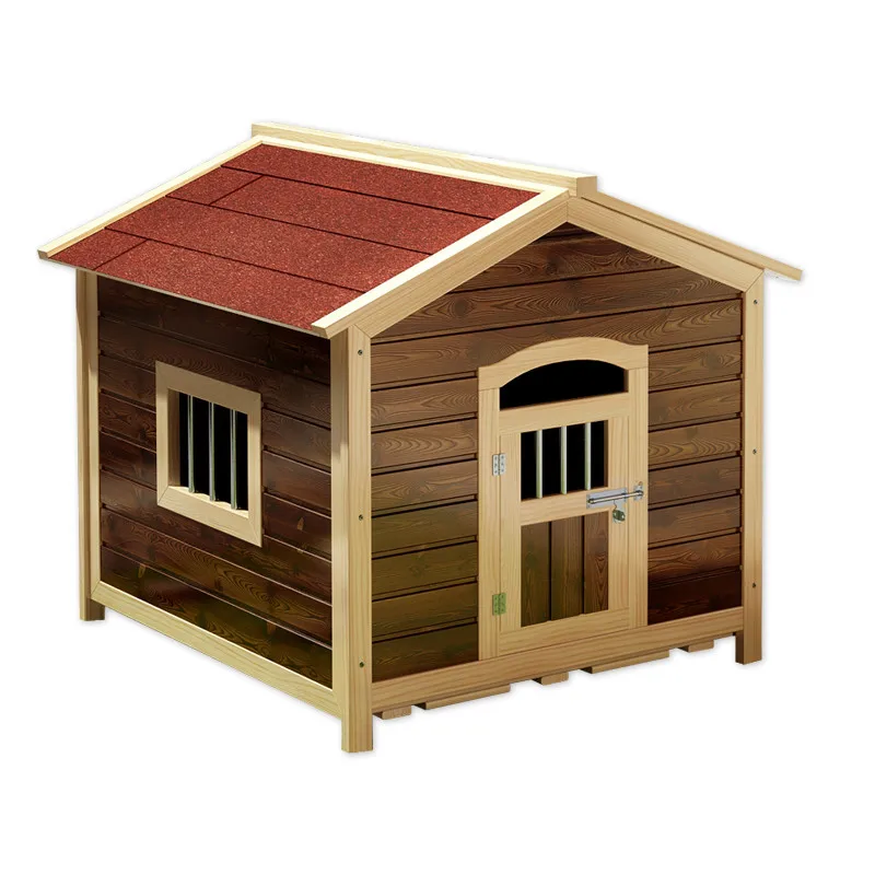 Carbonized Kennel Waterproof and Sun Protection Anti-Corrosion Small House Outdoor Kennel Large Dog Pet Kennel Solid Wood Kennel