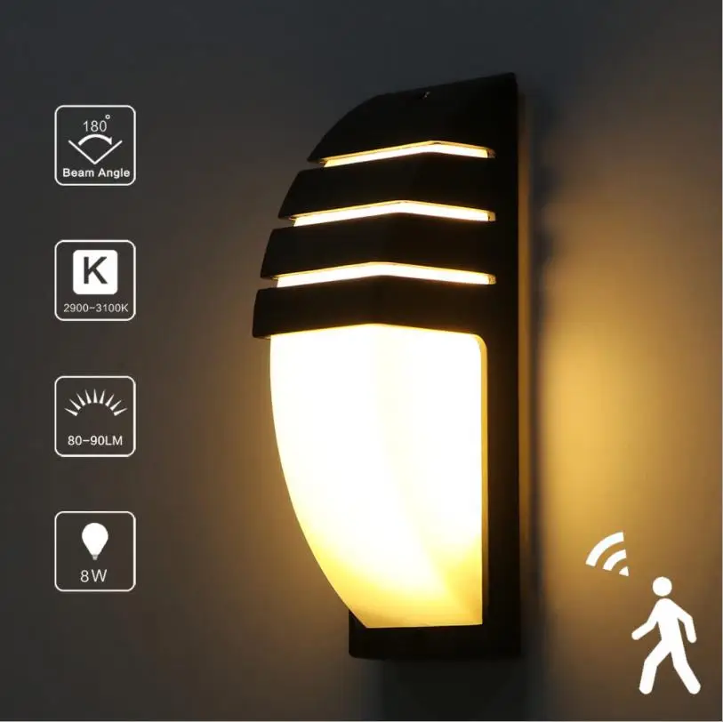 Lámparas de pared LED impermeables para exteriores, de aluminio para AC90-260V Patio, jardín, porche, pasillo, lámpara de pared retro