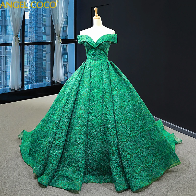 Off Shoulder Sexy Green Luxury Evening Dresses Maternity Fashion Formal Evening Gowns Long Elegant Prom Dress Party Abendkleider