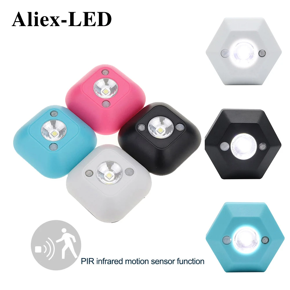 Wireless PIR Infrared Night Light Motion Sensor Wall Lamp LED Decorative Lighting for Home Bedroom Cabinet Bedside Lamp