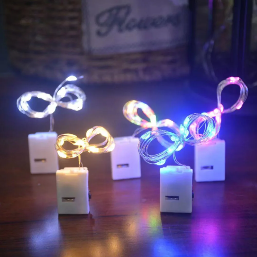 5Pcs Smart Flashing Decoration LED String Lights Christmas Wedding Party Restaurant Fast And Slow Lights With 3* Button Battery