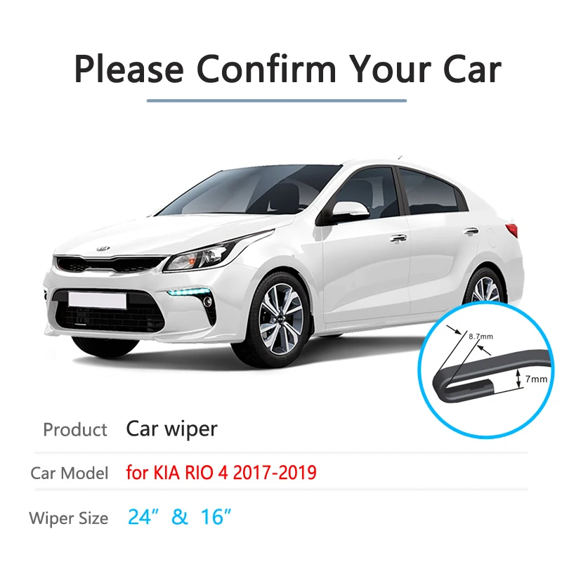 

Car Wiper Blade for KIA RIO 4 2017 2018 2019 X-Line RIO4 Front Windscreen Windshield Wipers Car Accessories Goods