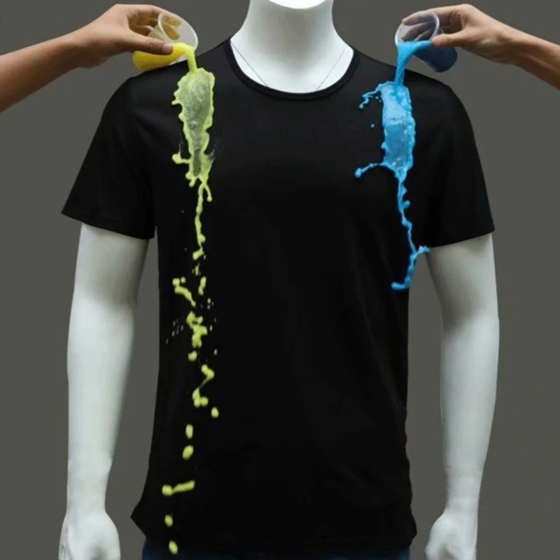 Sports breathable quick-drying short-sleeved waterproof and antifouling ice silk mesh t-shirt men\'s short-sleeved