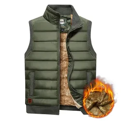 2021 Large Size 5XL Winter Fleece Thick Warm Vest Men Casual Outwear Sleeveless Jacket Male Waistcoat Multi Many Pocket Vest