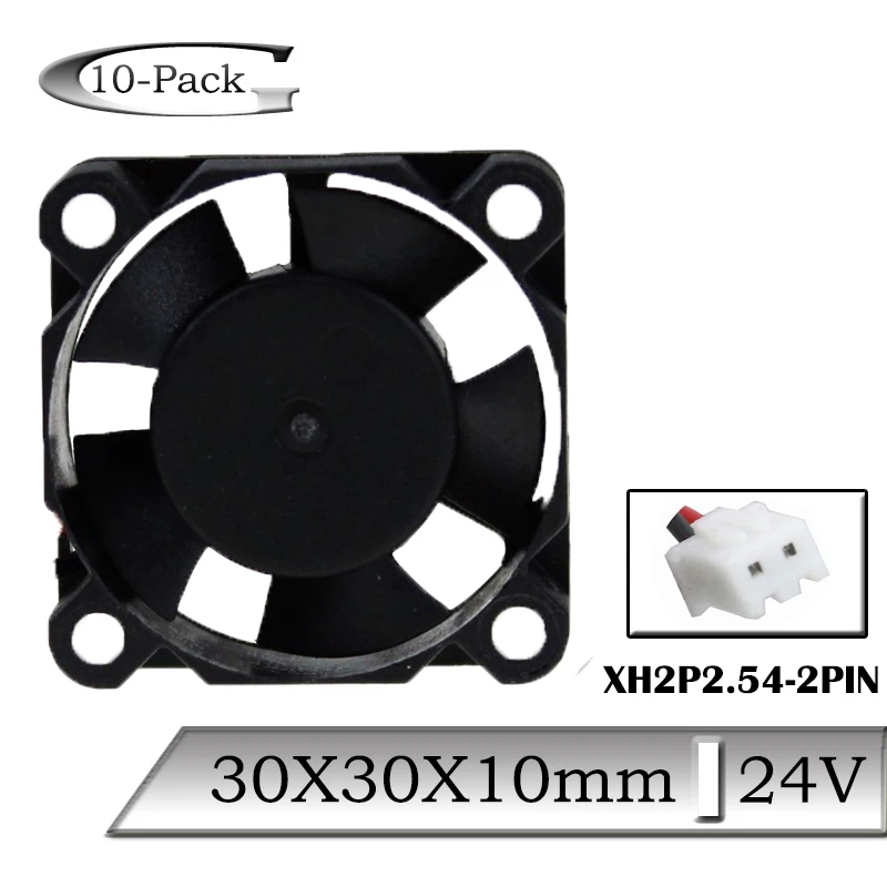 

10pcs/lot Gdstime 24V 30x30x10mm 30mm Mini Brushless DC Axial Silent Cooling Fan 3010S 3cm 3D Printer Cooler Fan