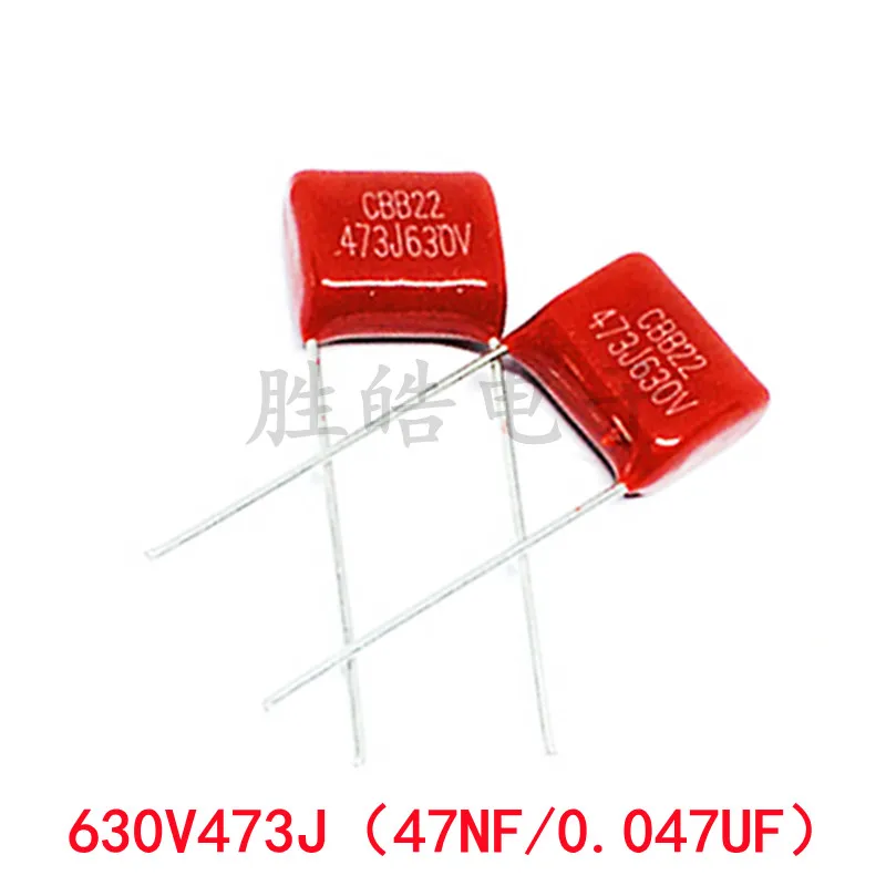 10PCS 630V473J High Quality 5% 0.047UF Pitch 10mm 47NF 630V 473 473J CBB Polypropylene Film Capacitor