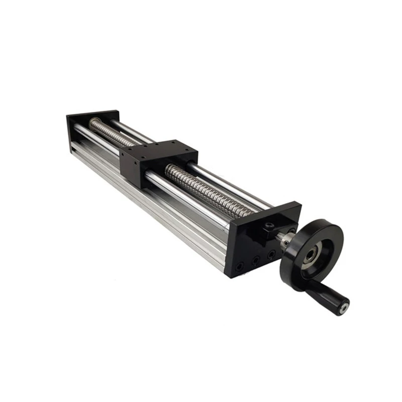 50-500mm Effective Stroke 1204 1605 1610 Ballscrew Linear Guide Module Rail CNC 3D Printer GGP Linear Guide + Handwheel