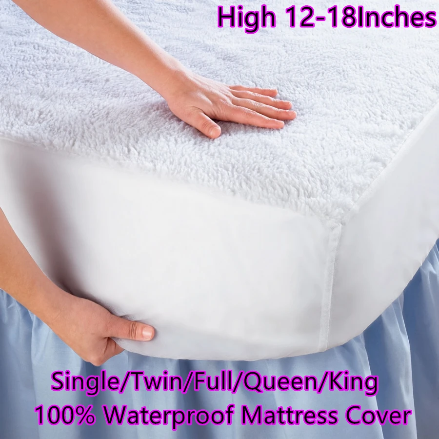 100 % wasserdichtes Bettlaken aus Baumwolle, Matratze für Bett, Frottee-Matratzenbezug, Schutz, elastische Bettdecken, Tagesdecke, Treffen Sie die Bettdecke