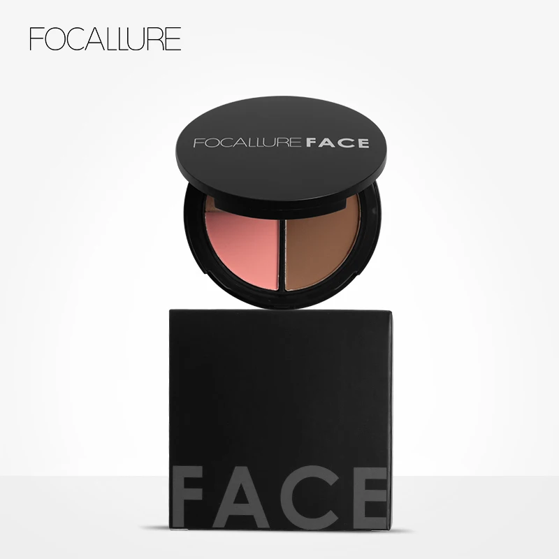 Focallure Blush Contour Highlight Palette 3 in 1 Face Makeup Set Long Lasting Highlighter Blusher Palette Natural Cosmetics