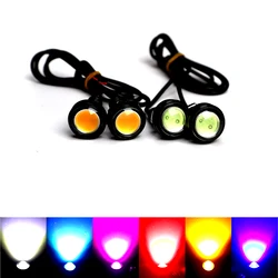 18MM coche ojo de águila DRL luces de circulación diurna LED 12V respaldo señal de estacionamiento de marcha atrás lámparas de automóviles DRL estilo de coche