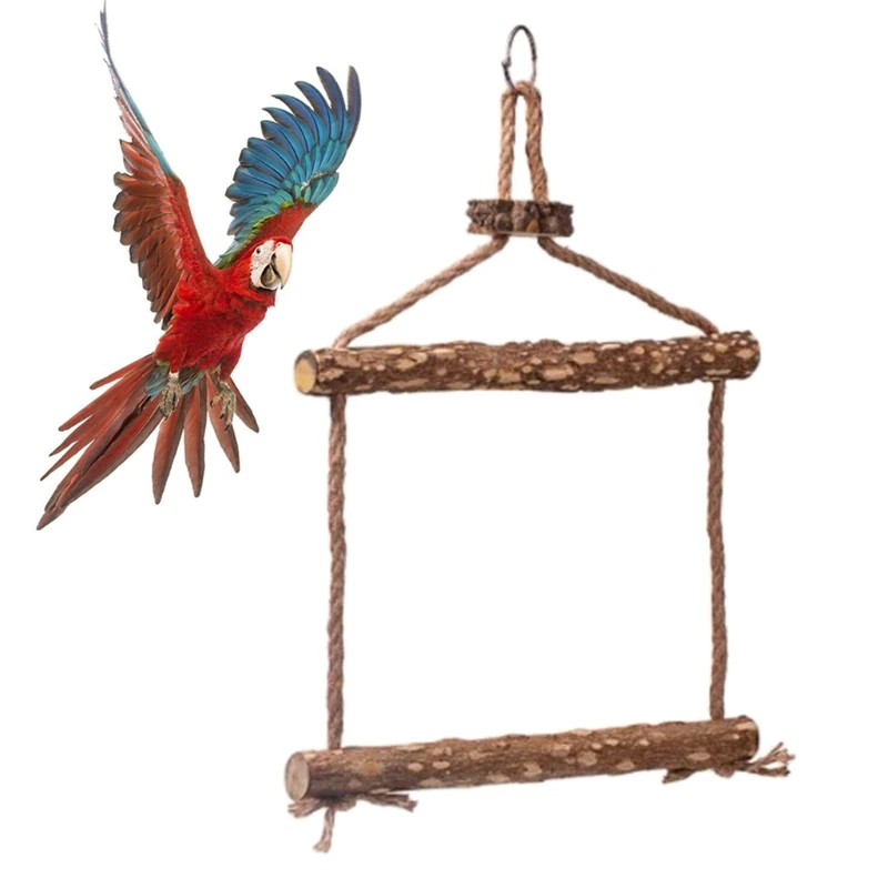 Large Bird Chicken Swing Toy Parrot Macaw Hens Wood Stand Perch Bird Cage Training Stand Holder Chew Toy For Hens Medium Birds