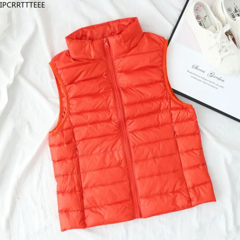 Autumn Winter Women Duck Down Vest 2023 Coat Ultralight Sleeveless Puffer Vest Jacket Ultra Thin Warm Down Jacket Waistcoat