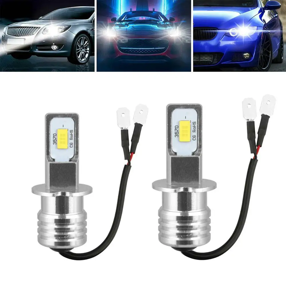 

New 2pcs H3 Super White CREE LED Headlight Kit 100W 10000LM Car Fog Light Driving DRL Bulb 6000K Auto Lamp