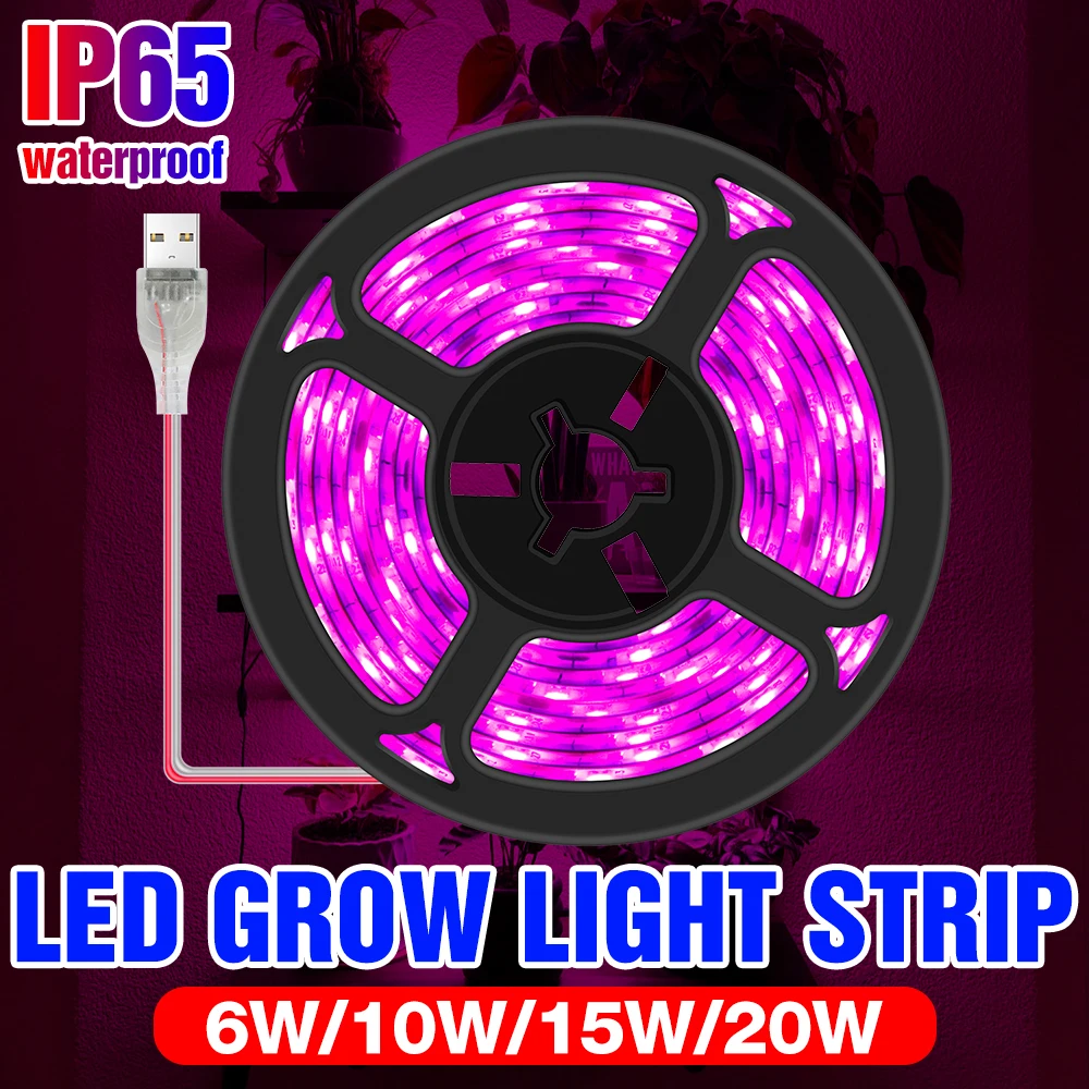 Full Spectrum LED Grow Lamp USB Plant Light Strip 2835 SMD Phyto Lamps LED Seedling Fito Lampada 0.5m 1m 2m 3m Seed Growth Strip