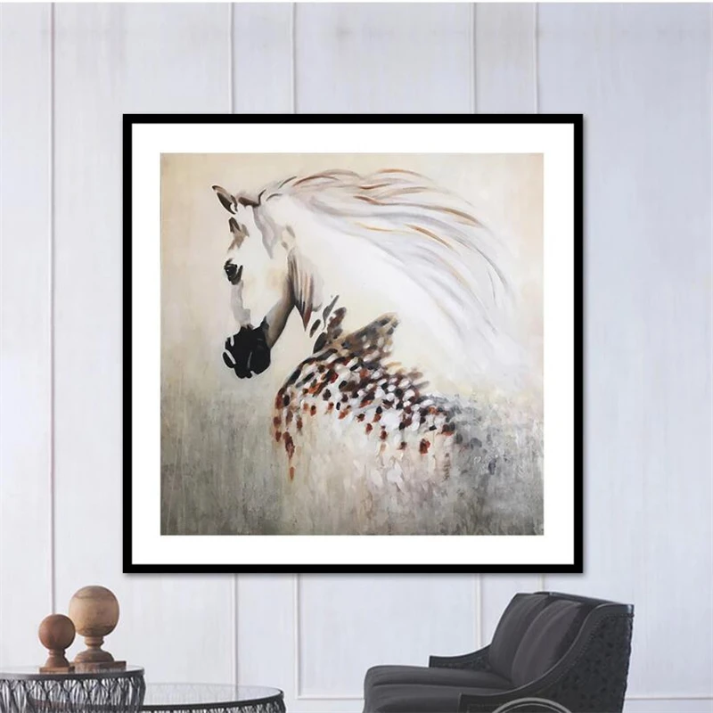 Custom wallpaper 3d beautiful hand painted watercolor white horse background wall living room bedroom mural papel de parede обои