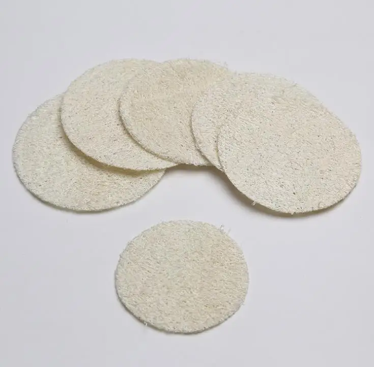 5.5cm/6cm/7cm/8cm Roud Natural Loofah Pad Face Makeup Remove Exfoliating and Dead Skin Bath Shower Loofah SN3829