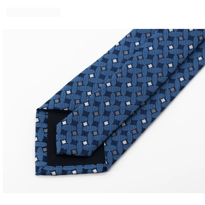 Blue 8CM Tie for Men Mariage Business Dresses Office Gentleman Necktie High Quality  Fashion Striped Cravate Wedding Gifts