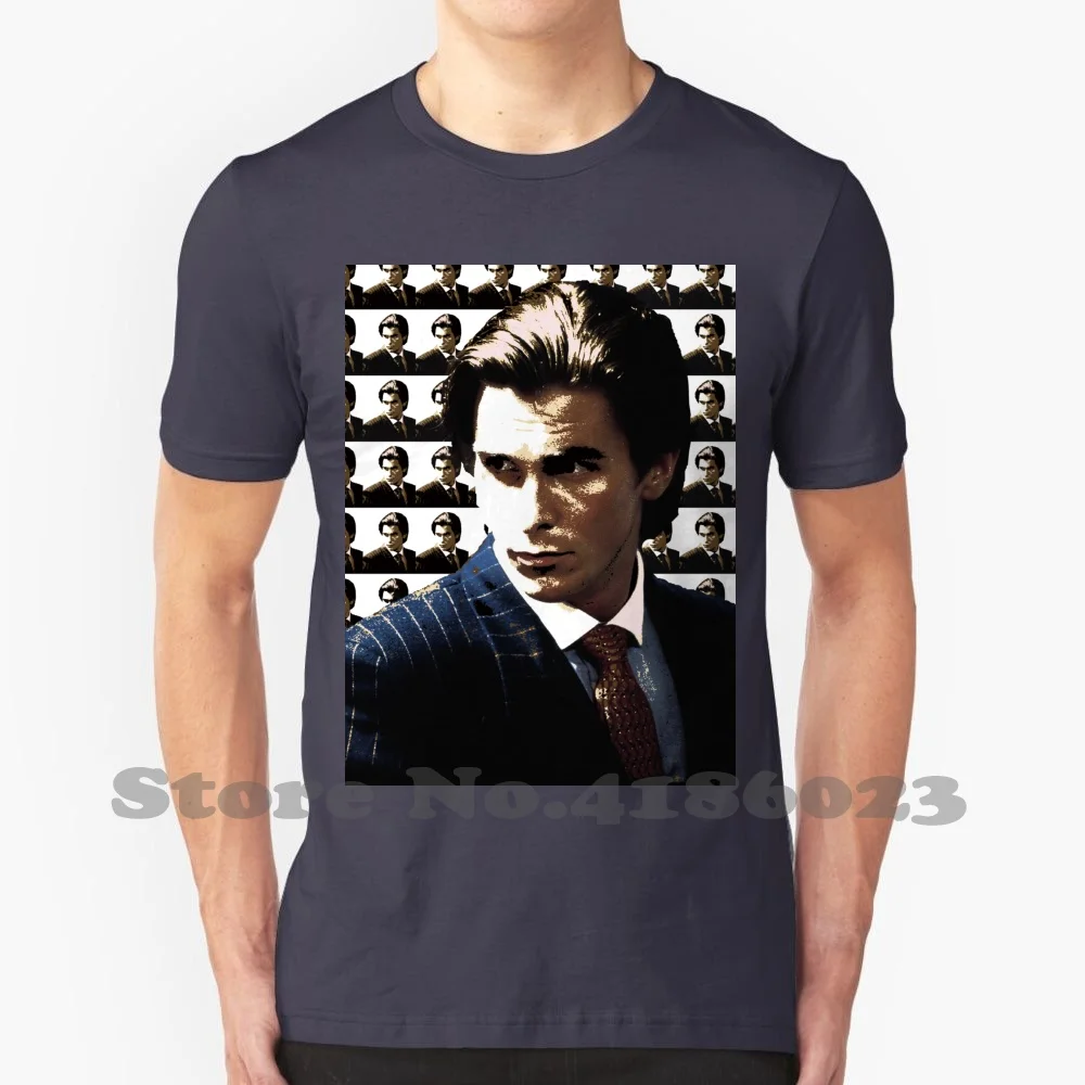 Christian Bale With Pattern Xxx 100% Cotton T-Shirt Tom Hanks Johnny Depp Leonardo Dicaprio Robert Downey Jr Morgan Freeman