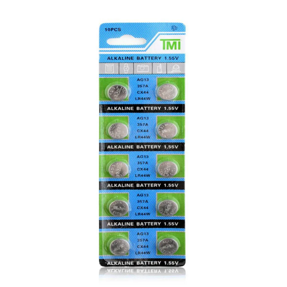 10PCS/1Pack LR44 357A A76 303 AG13 SR44SW SP76 L1154 RW82 RW42 1.5V Alkaline Battery Button Toy Watch Battery lr44 battery